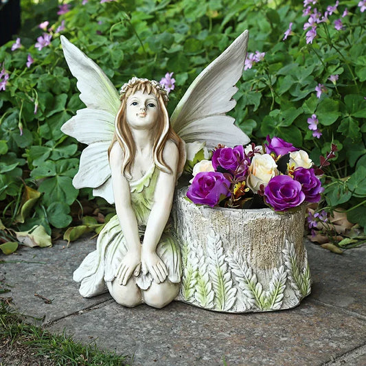 Garden  horticulture decoration handicrafts girl flower fairies creative flower pots home furnishings resin statue decorations
