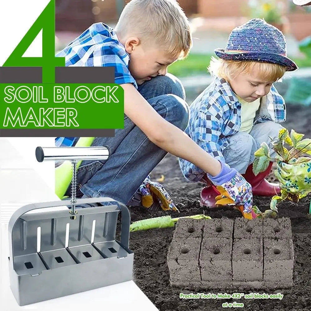 Handheld Seedling Soil Block Maker 2 Inch Soils Blocking Tool Used for Seedling Greenhouse Garden Supplies