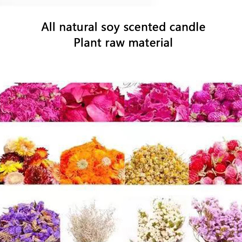 Scented Candles Flowers Scent Lavender Rose Aromatic Candles Jars Soy Wax Fragrance Candle Wedding Birthday Gift Home Decoration