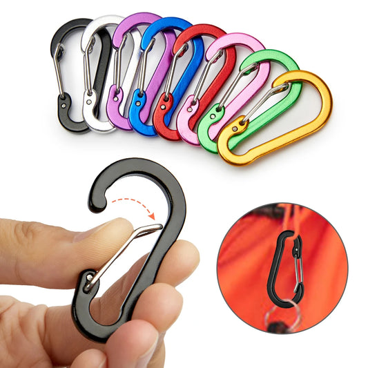 12PCS Carabiner Clip Set Tourist Small Hooks Outdoor Fishing Camping Cycling Hiking Multi Tool Keychain Buckle Karabiners