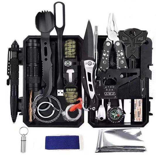 60 In 1 Multifunction Survival Kit Outdoor Emergency Camping Military Defense Equipment First Aid SOS for Wilderness Adventure