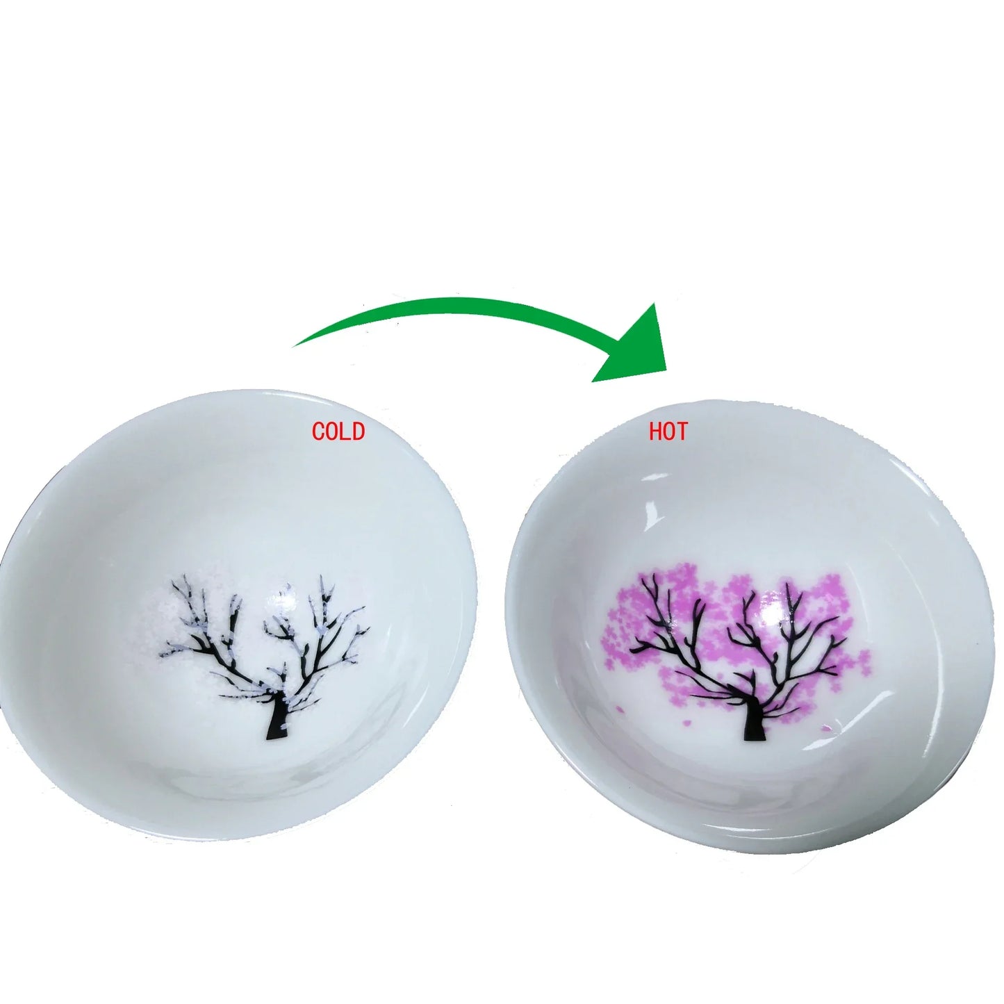 Japanese Magic Sakura Cup Cold Temperature Color Changing Flower display Sake Cup Ceramic Kung fu Tea Cup Tea Bowl