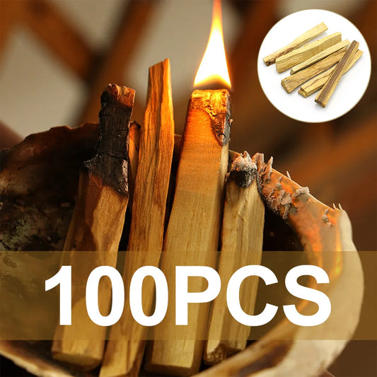 1-100PCS Palo Santo Natural Incense Sticks Purifying Healing Incense Smudge Sticks Stress Relief No Fragrance Home Living Room