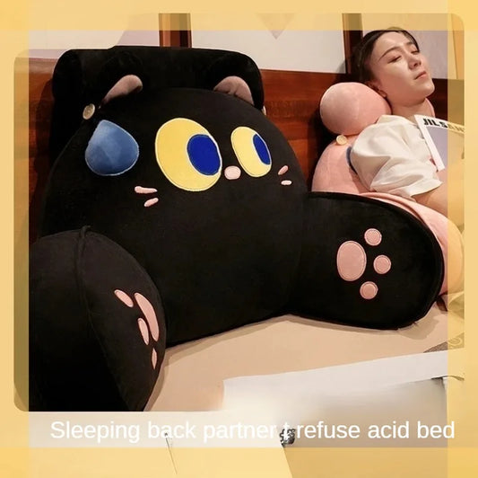 Cartoon bedside soft bag with large backrest, sofa cushion, triangle pillow on the bed, pillow