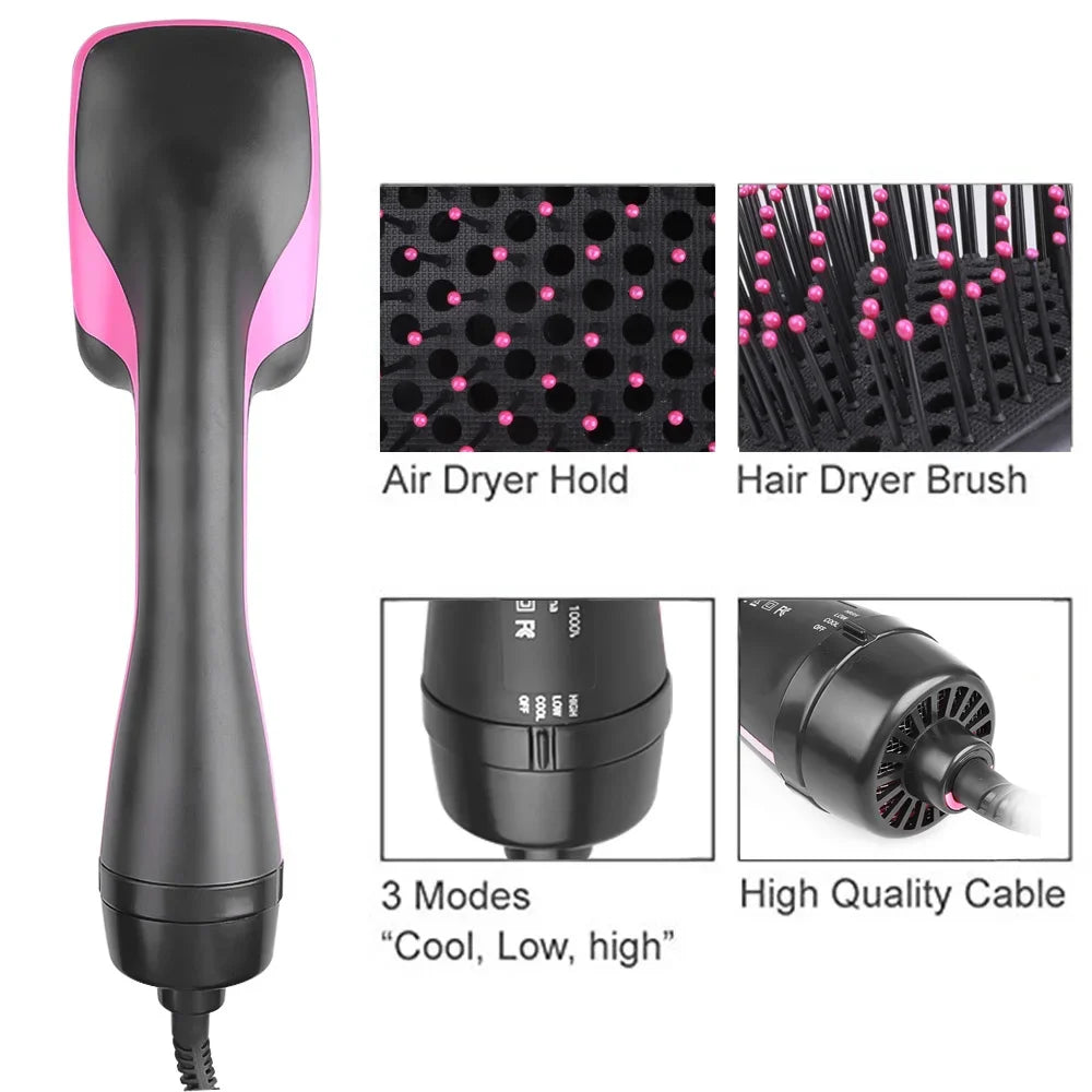 Hot Air Comb Hair Dryer Brush Blower Electric Blow Hair Straightener Professional Hairdryer Straightening Hairbrush Styling Tool