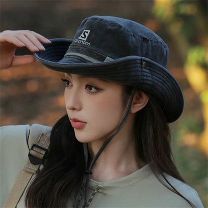 Atmosphere Style Sun Hat for Women, Spring and Summer Sunshade Fisherman Hat for Mountaineering, Camping, Travel, and Outdoor