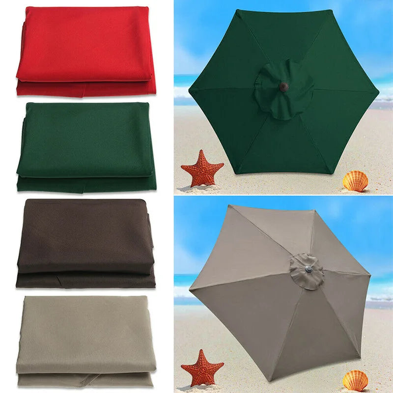 2/2.7/3m Garden Umbrella Cover Waterproof Beach Canopy Outdoor Garden UV Protection Parasol Sunshade Umbrella Replacement Cover