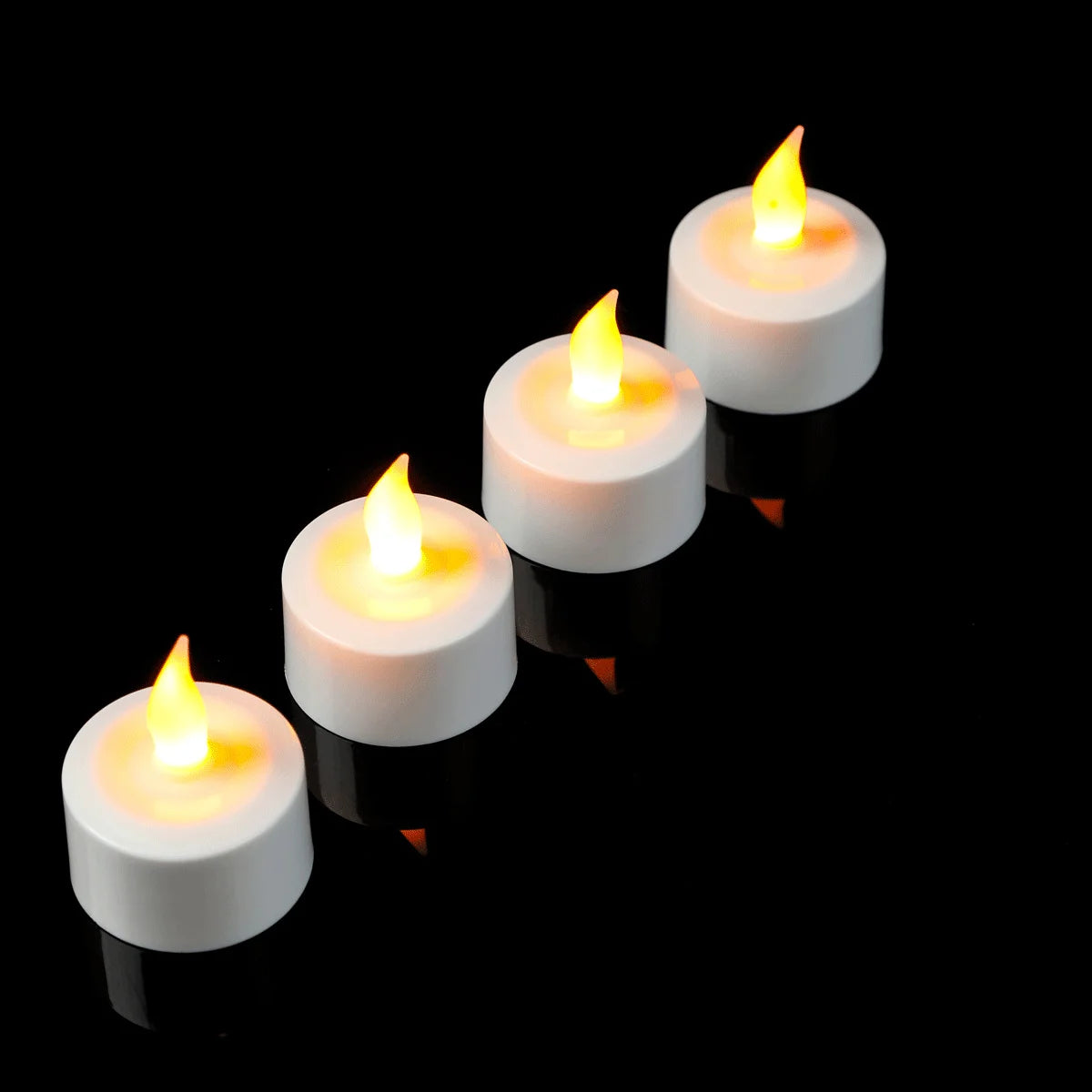 1/2/3/4 Pieces Yellow Light LED Candles With USB Charge,Flameless Decorative Wedding Christmas Rechargeable Tea Lights