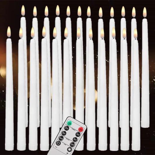 LED Flameless Taper Candles 6.5/11" Battery Operated Fake Flickering Candlesticks Electric Long Candles for Wedding Home Decor