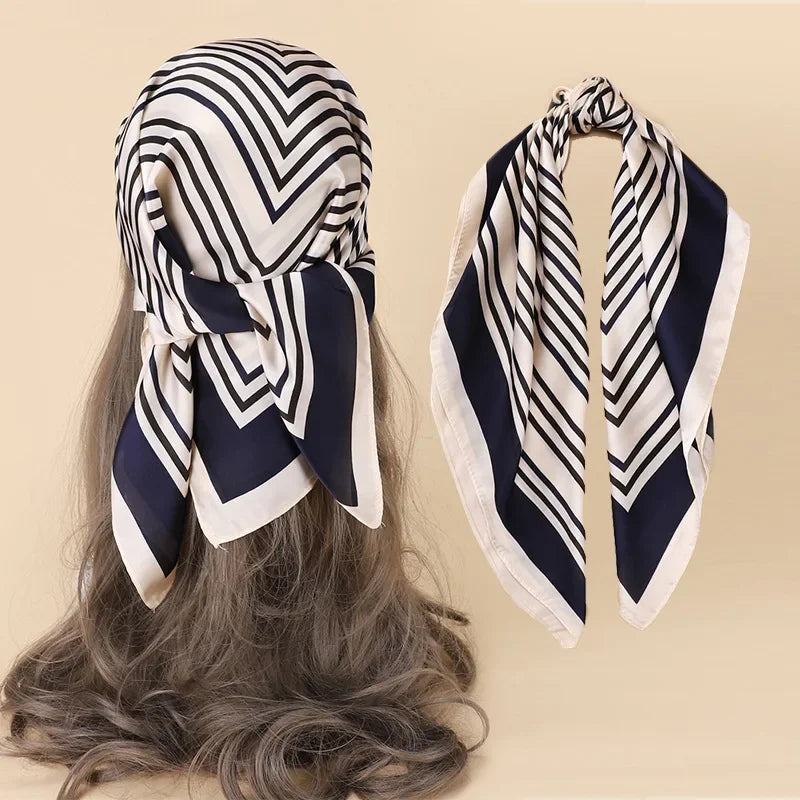 Paisley Print Handkerchief Silk Satin Hijab Scarf For Women Bandana Head Hair Scarves 70*70CM Square Hairband Neck Scarfs Ladies