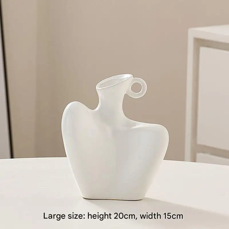 Creative Human Vase Living Room Flower Arrangement Container Ceramic Flower Pot Decoration Home Decoration Accessories