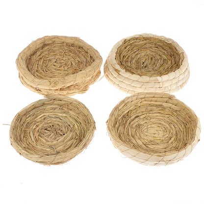 Natural Straw Bird Nest Bird Cages Parrot Resting Breeding Place Handmade Warm Pet Bedroom For Parrots Canaries Pigeon Dove