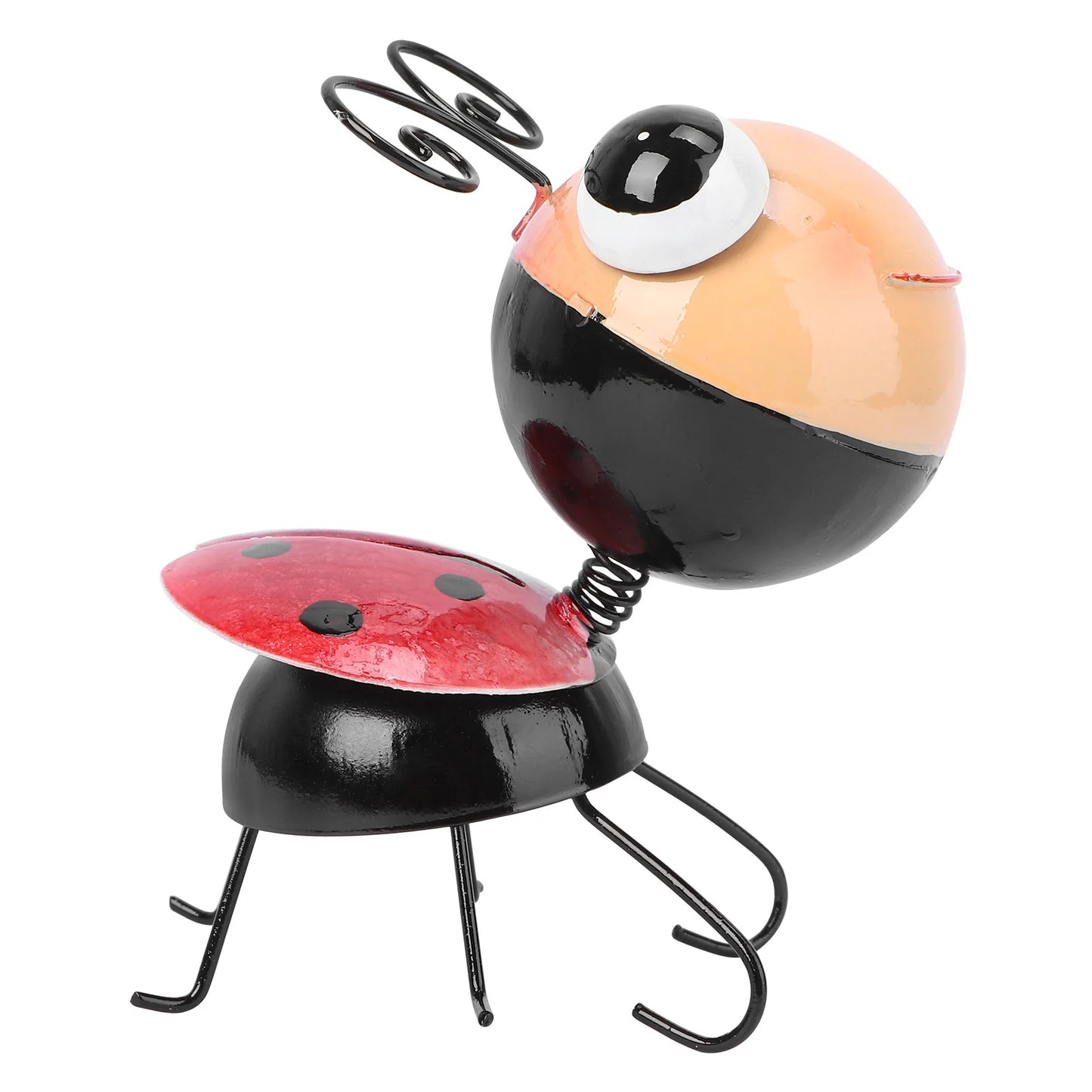 Metal Ladybug Garden Decor Ladybug Figurine Metal Ant Garden Statues Lawn Ornament Hanging Wall Sculpture Decoration for Patio
