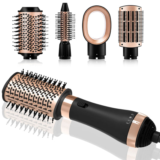 Professional Blow Dryer Brush 4 In 1 Detachable Hair Dryer Brush Hot Air Styling Comb Negative Ion Hairdryer Curling Comb