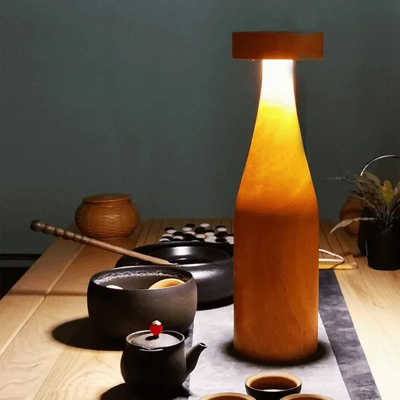 Modern Mushroom LED Light Touch Dimming Eye Protection Table Lamp Solid Wood Designed Lamp for Bedroom Study Restaurant Lighting