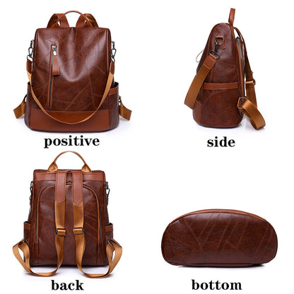 2023 New Hot Women’s Backpack Designer High Quality Soft Leather Simple Fashion Backpack Large Capacity Antitheft Shoulder Bags