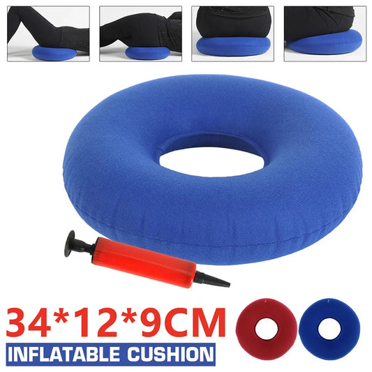 Hip Support Medical Hemorrhoid Seat Pad Inflatable Massage Cushion with Pump Round Ring Pillow Anti Bedsore Donut Chair Pad