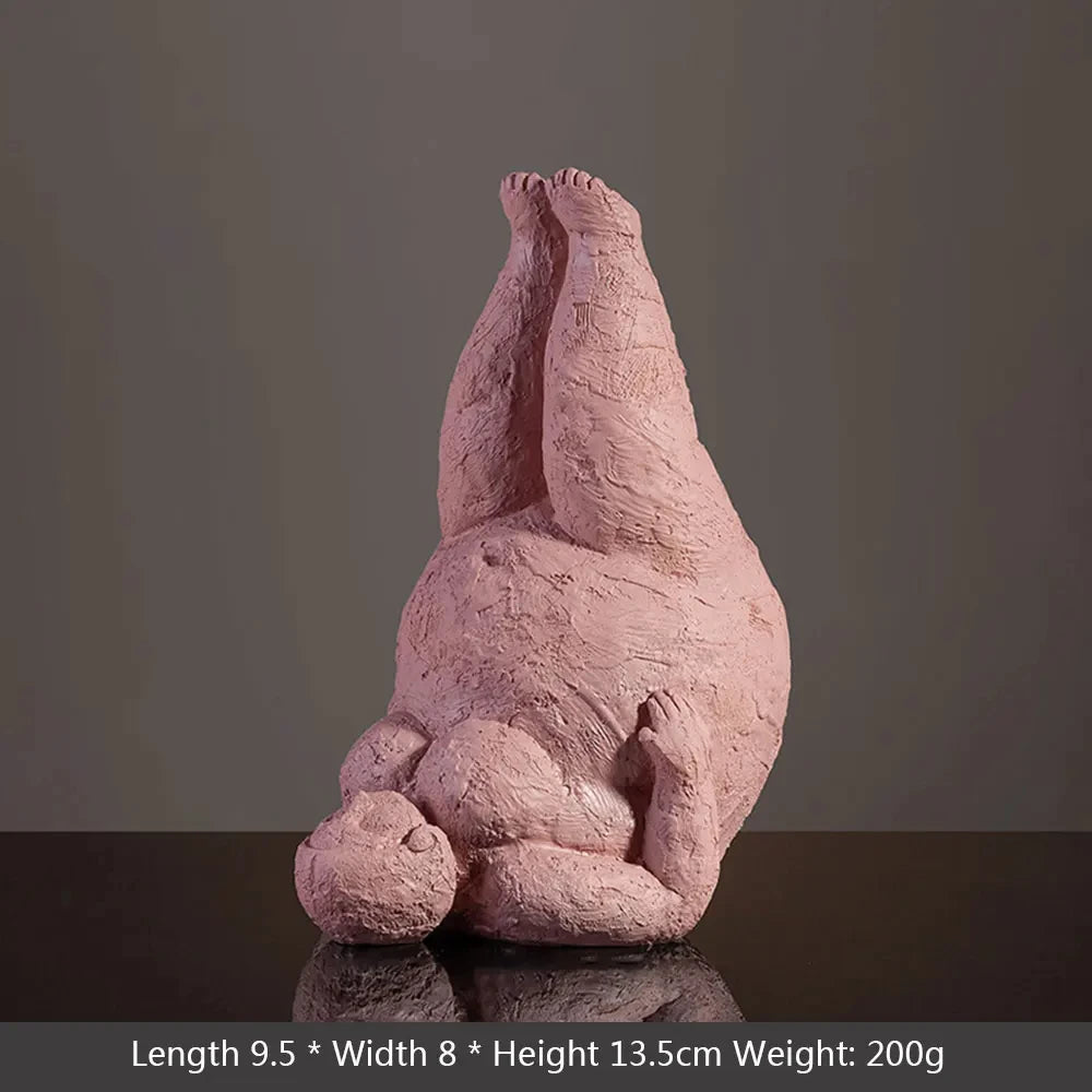 Resin Fat Lady Statues Decoration Modern Character Figurines for Interior Decorative Yoga Figures Sculpture Home Decor Loft Gift