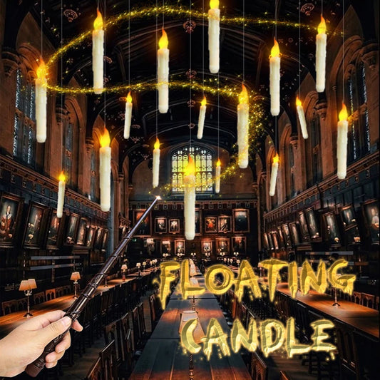 12/24/36Pcs Floating LED Candles with Magic Wand Remote Flickering Flameless Taper Candles Halloween Party Home Wedding Decor