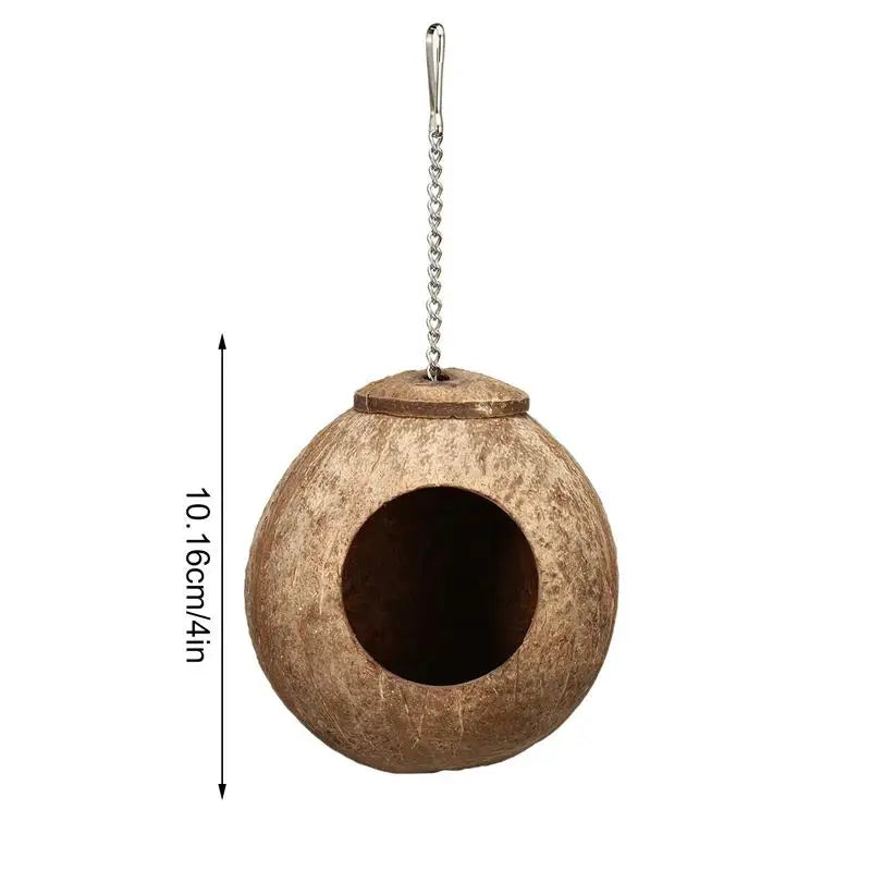 Coconut Hide Bird Nest Bird House With Climbing Ladder Natural Hideaway for Parrot Parakeet Lovebird Canary Pigeon Pet Bird