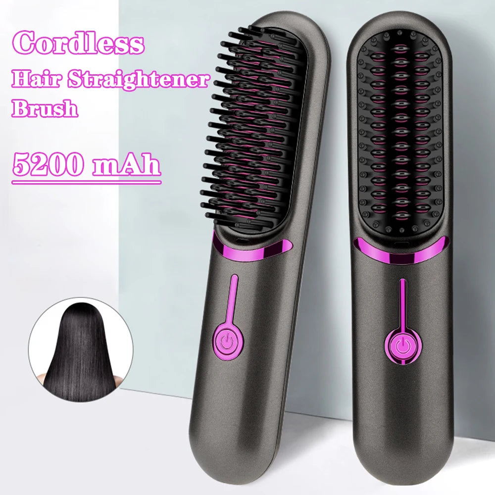 Portable hair brush straightener best sale