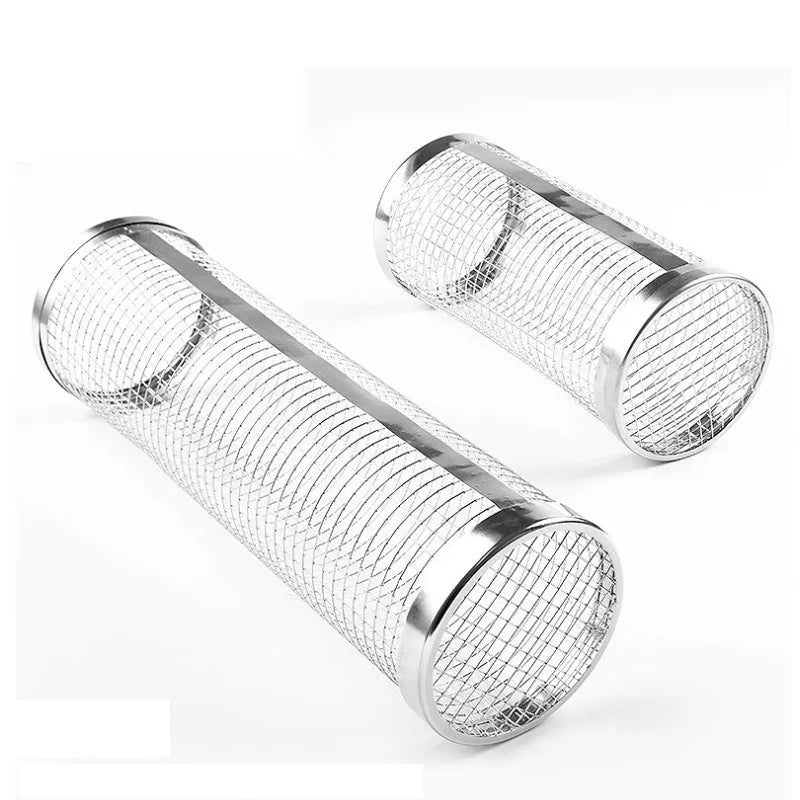 Grătar de grătar din oțel inoxidabil Grătar grătar cu cușcă de grătar cu cușcă pentru picnic vase în aer liber rotund bbq tampfire grill grill coș de grătar