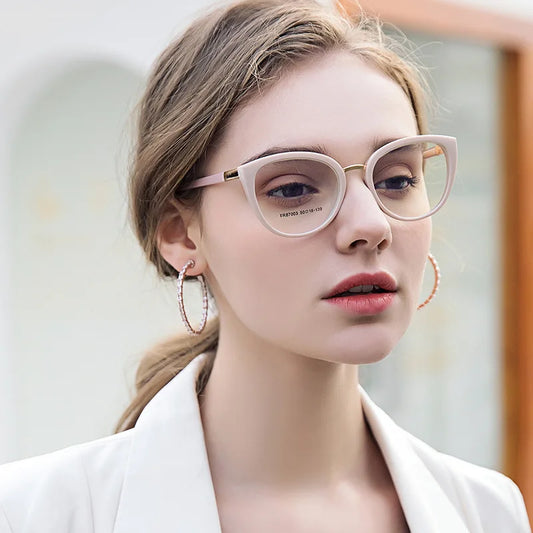 FIRADA Fashion Eyewear Retro Cat Eye Eyeglasses Women’s 2023 Anti Blue Light Optical Prescription Glasses Frame for Women 87003