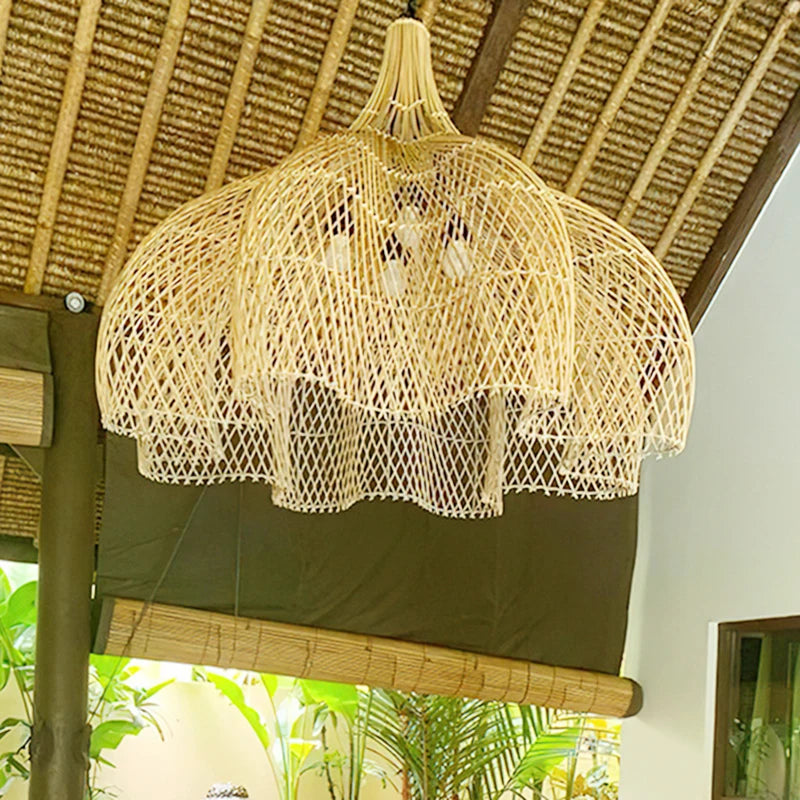 New Hight Quality Rattan Lamp Japanese Style Handmade Pendant Lights for Restaurant Hanglamp Dining Room Living Room Home Decor
