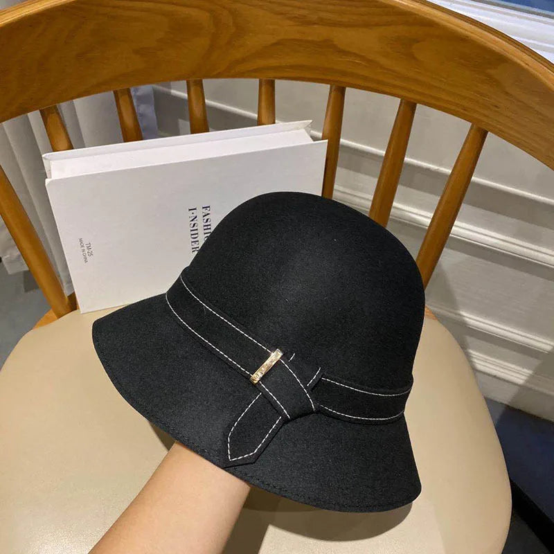 Japanilainen yksinkertainen taide pieni reunan kalastaja hattu lady syksy ja talvi vapaa -ajan villainen altaan hattu loman varjostus englanti huopa