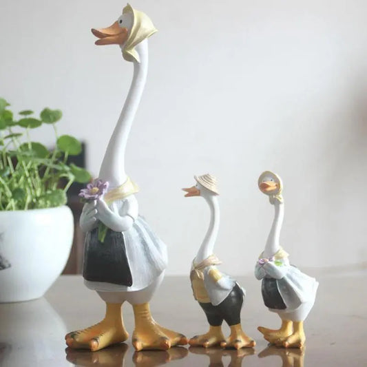 Cute Resin Ducks Art Crafts Figurines Decor Ornaments For Indoor Outdoor Yard Home Garden Courtyard Patio And Lawn