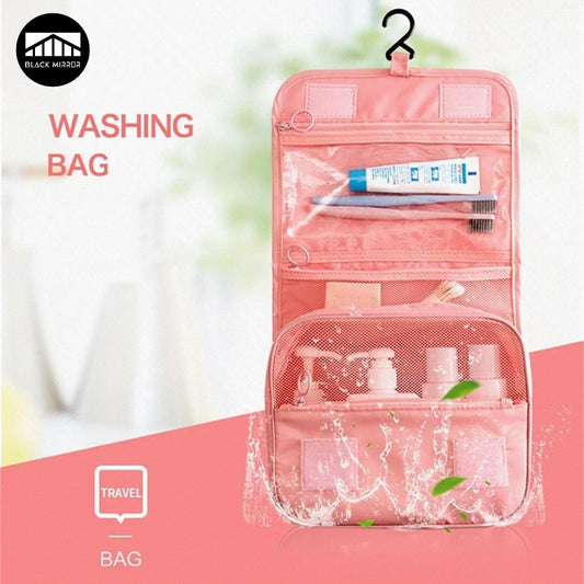 Large Capacity Travel Cosmetic Bag Portable Toiletry Washbag with Hanging Hook Waterproof Female Bathroom Storage Makeup Case