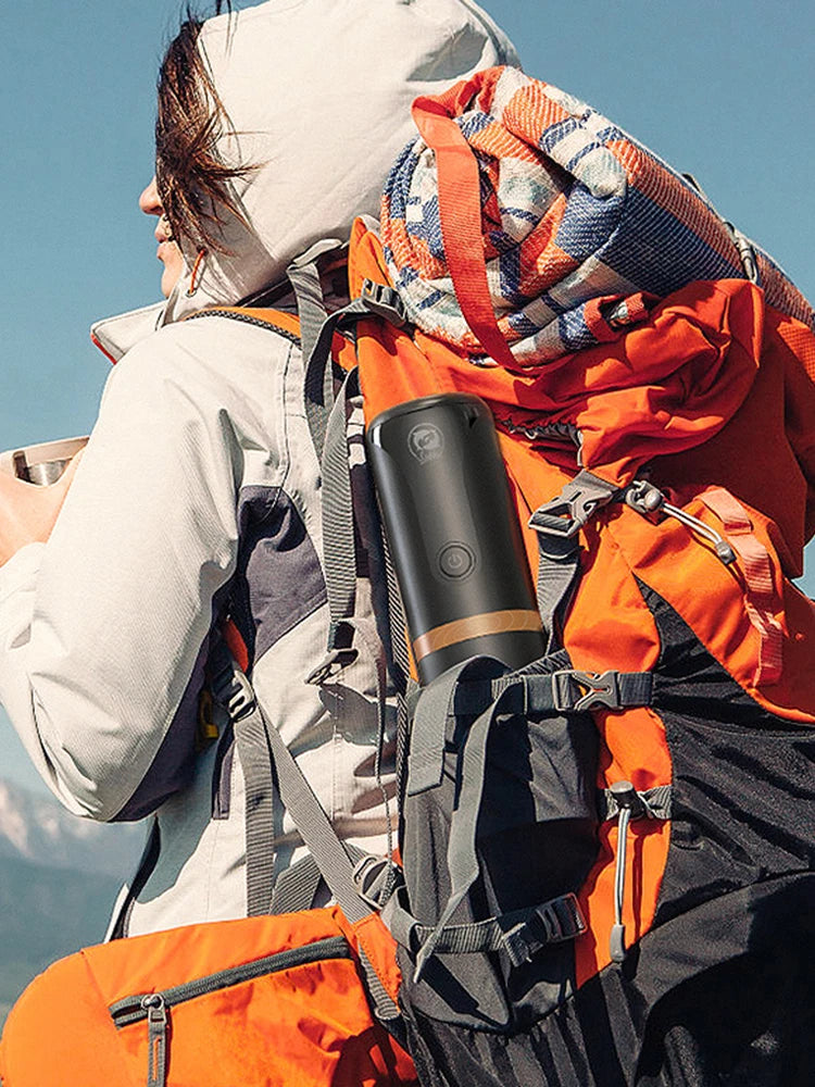 Stainless Steel Capsule Coffee Machine USB Charging Espresso Coffee Machine Portable Mini Automatic Cleaning for Travel Camping