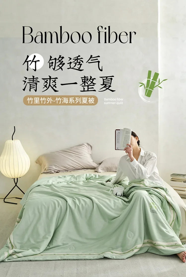 New Embroidery Summer Blanket Bamboo Fiber Summer Quilt Lanjing Tencel Quilt