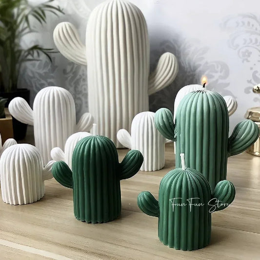 Cactus Scented Candle Silicone Mold DIY Simulation Succulent Ornaments Plaster Silicone Mold Home Decor Crafts Making Tools
