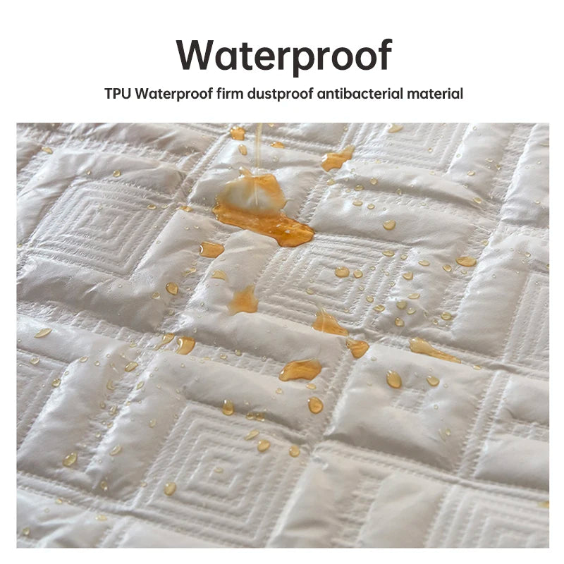 Waterproof Bed Sheet Quilted Throw Mattress Cover for Winter Elastic Fitted Sheet  Protector Full Queen King 160/140*200cm