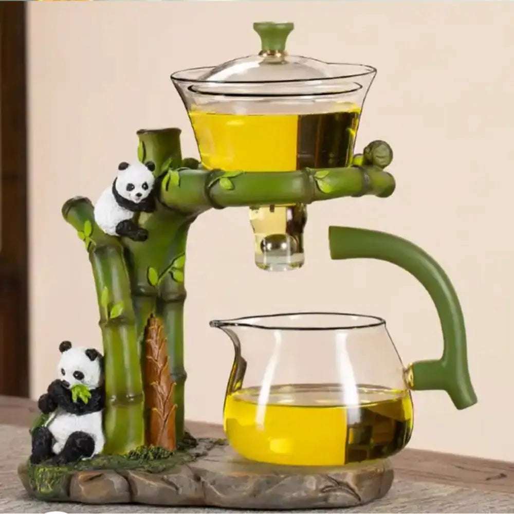 Lazy Kungfu Tea Pot Set Glass Household Magnetic Suction Teapot Living Room Tea Making Artifact Gaiwan Pu Erh Kettle