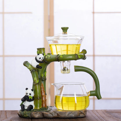 Lazy Kungfu Tea Pot Set Glass Household Magnetic Suction Teapot Living Room Tea Making Artifact Gaiwan Pu Erh Kettle