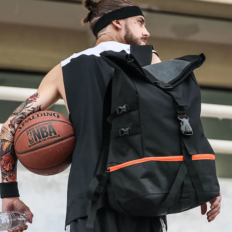Basketball sac à dos grand sac de sport pour hommes avec un compartiment à billes séparé, sac d'équipement sportif pour le football, le volley-ball, les voyages