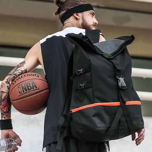 Basketball -ryggsekk stor sportsveske for menn med separat ballrom, sportsutstyrsveske for fotball, volleyball, reise