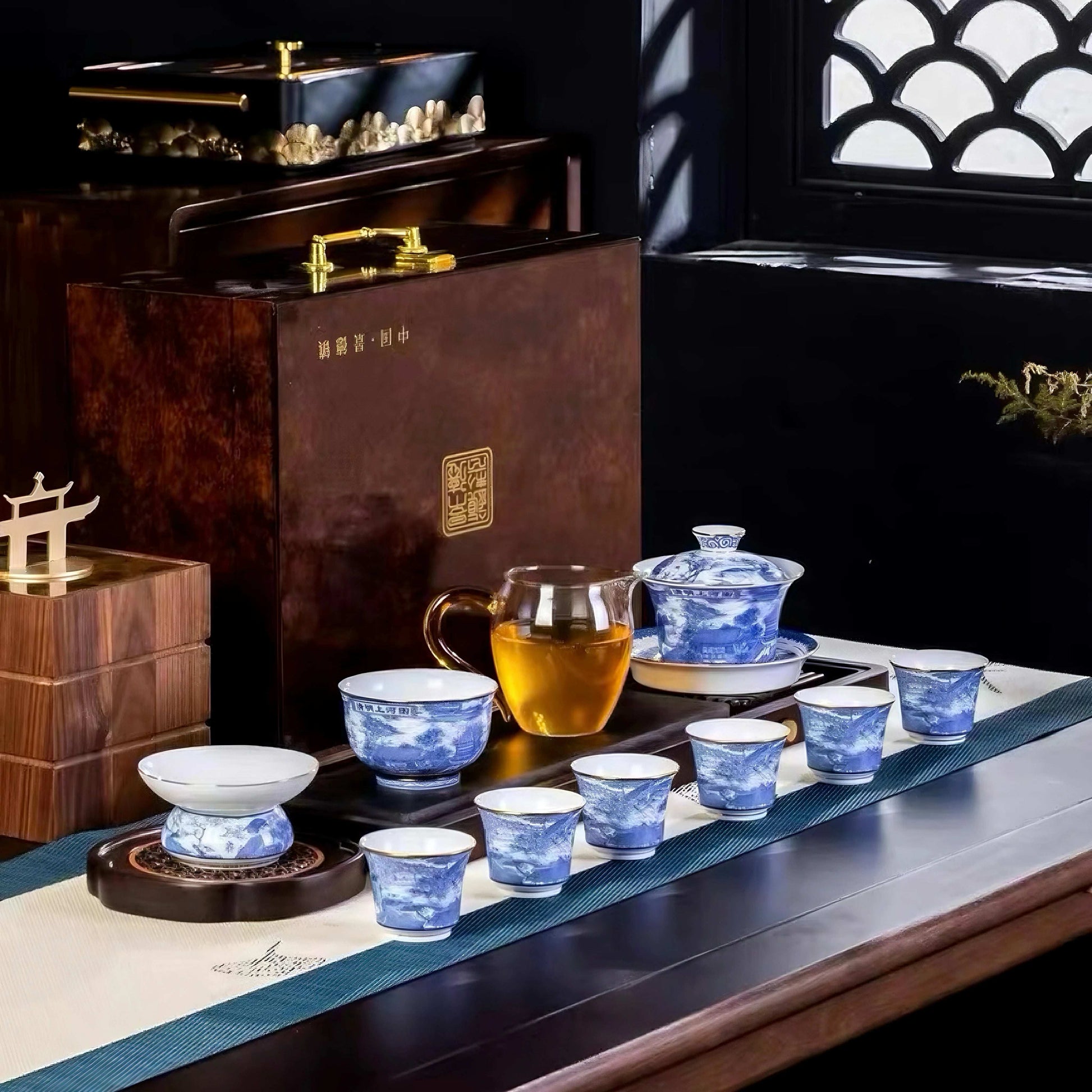 Along the River During Qingming Festival Tea Set|Teapot and Tea Cup Set| Household Tea Making|Chinese Tea Set Supplies