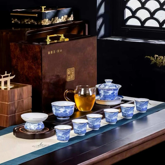 Along the River During Qingming Festival Tea Set|Teapot and Tea Cup Set| Household Tea Making|Chinese Tea Set Supplies