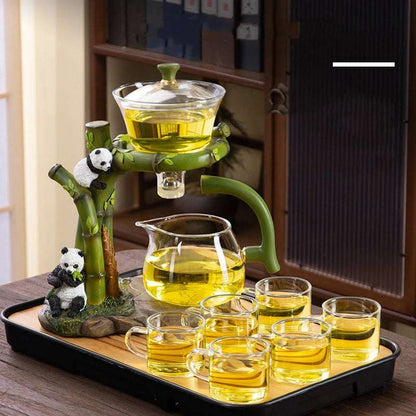 Lazy Kungfu Tea Pot Set Glass Household Magnetic Suction Teapot Living Room Tea Making Artifact Gaiwan Pu Erh Kettle