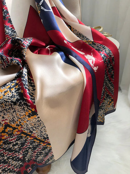 Lenço de seda 100% puro e xales Ladies 2021 Hangzhou Real Wraps de seda para mulheres xales imprimidos Lenços de seda