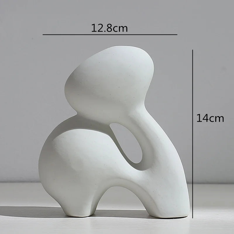 Ceramic Vase Abstract Flower Arrangement Hydroponic Crafts Ornaments Modern Home Decoration Accessories White Vases Decor