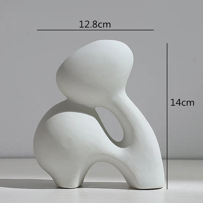 Ceramic Vase Abstract Flower Arrangement Hydroponic Crafts Ornaments Modern Home Decoration Accessories White Vases Decor
