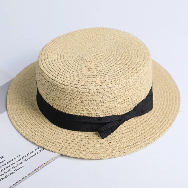 2021 Forró Sell Swor Summer Beach Sand Parent-Child Sun Fedora szalma kalap női lapos felső szalma Fedora kalap Sunshade sapkák
