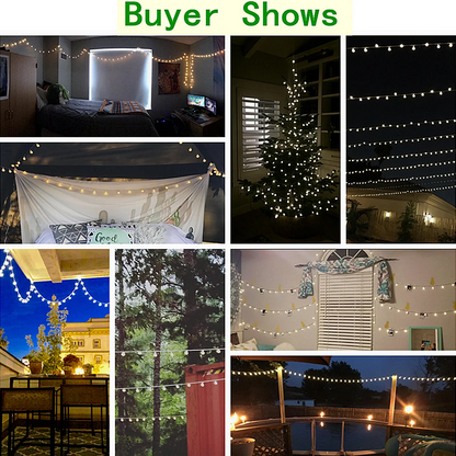 10 מ 'אורות חוט כדור LED אורות שרשרת כדורים חיצונית אורות גרלנד אורות נורת פיות אורות מסיבת בית חתונה ביתי עיצוב חג המולד