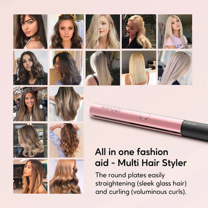 Kipozi V7 Roségold Luxus Haarglätter Curling Iron Titanium Flacheisen für verschiedene Haarstil -Salon -Haarstyling -Werkzeuge