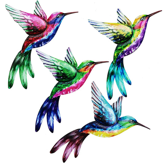 Scultura di arte della parete per uccelli in metallo esterno ornamento sospeso grande ciondolo di colibrì per decorazione per la casa da parete da giardino