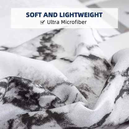Slaapkamer beddengoed (2/3 stukset) Wit marmeren patroon bedrukte quilthoes en kussensloop, quilt cover & kussensloop (geen vellen)